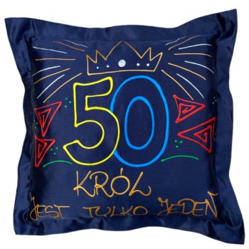 [Ds03-50] Poduszka satynowa Król jest tylko jeden na 50